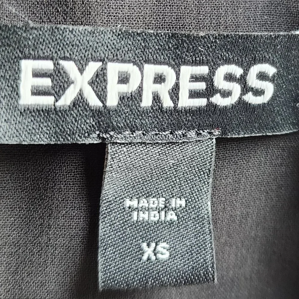Express Sheer Black Cropped Blouse Size XS